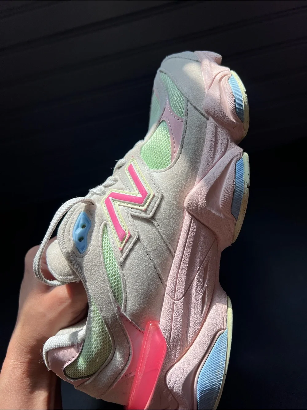 New Balance 9060 Women's Running Shoes Size 5.5 Pink, Green And Brown